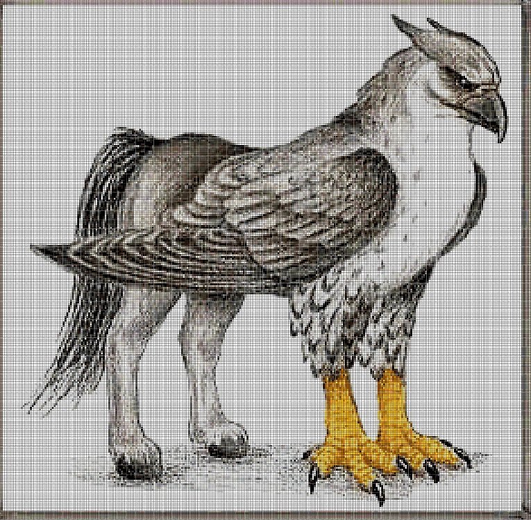 Hippogriff 2 cross stitch pattern in pdf DMC
