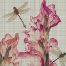 Iris and dragonflies cross stitch pattern in pdf DMC