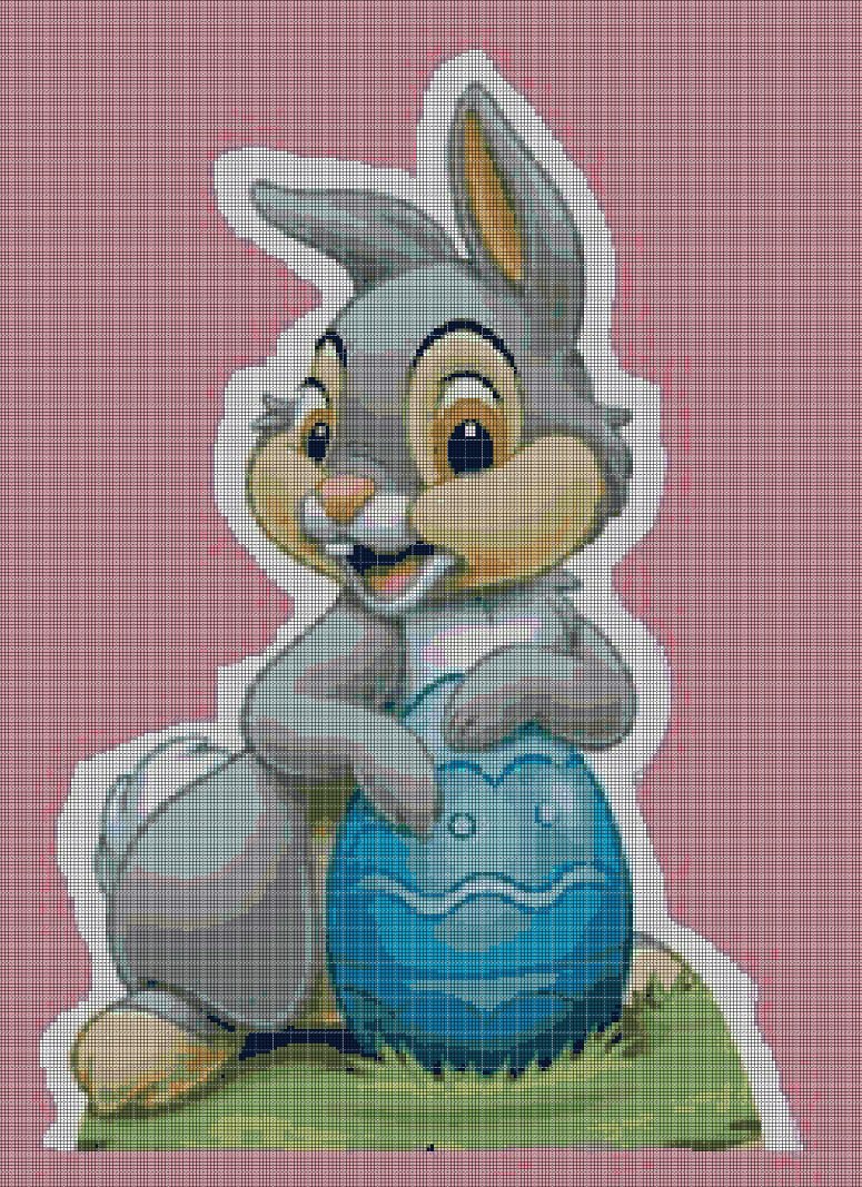 Easter bunny 2 cross stitch pattern in pdf DMC