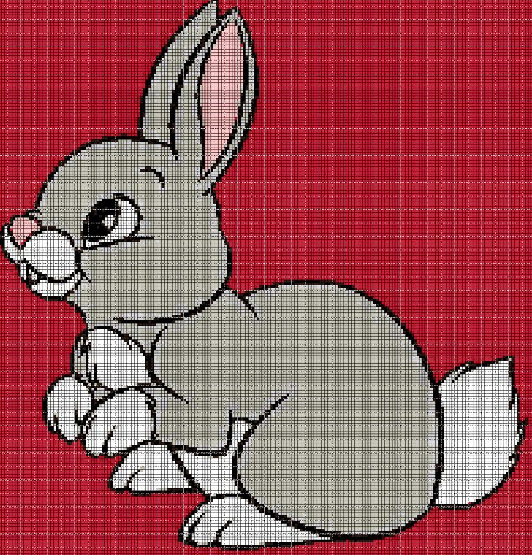 Easter bunny 3 cross stitch pattern in pdf DMC