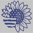 American sunflower silhouette cross stitch pattern in pdf
