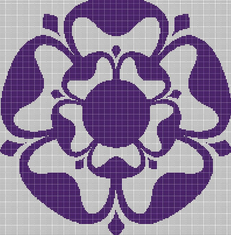 Flower vector graphic 4 silhouette cross stitch pattern in pdf