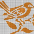 Bird on the branch 2 silhouette cross stitch pattern in pdf