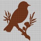 Bird on the branch 3 silhouette cross stitch pattern in pdf