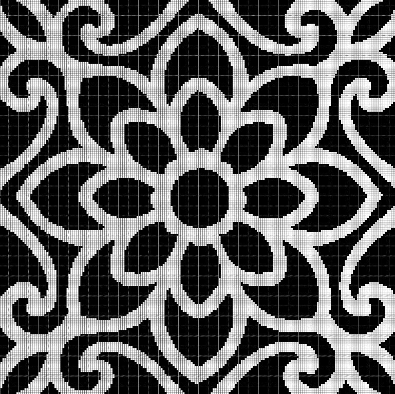 Black and white silhouette cross stitch pattern in pdf