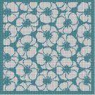 Blue flower mosaic silhouette cross stitch pattern in pdf