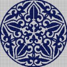 Blue mosaic silhouette cross stitch pattern in pdf