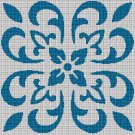 Blue violet silhouette cross stitch pattern in pdf
