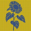 Blue-yellow sunflower silhouette cross stitch pattern in pdf