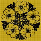 Bouquet silhouette cross stitch pattern in pdf