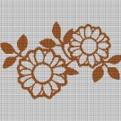 Brown flowers silhouette cross stitch pattern in pdf