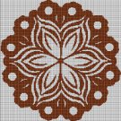 Brown mosaic flower silhouette cross stitch pattern in pdf