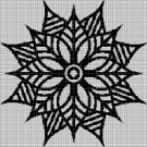 BW Floral symbol silhouette cross stitch pattern in pdf