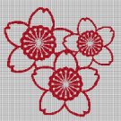 Cherry blossom silhouette cross stitch pattern in pdf