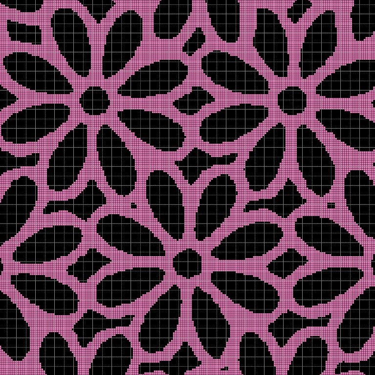 Ciklamen pink silhouette cross stitch pattern in pdf
