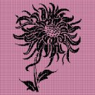 Dahlia flower silhouette cross stitch pattern in pdf