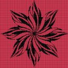 Flame flower silhouette cross stitch pattern in pdf