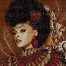 African Woman cross stitch pattern in pdf DMC