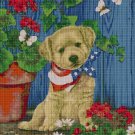 American Puppy cross stitch pattern in pdf DMC