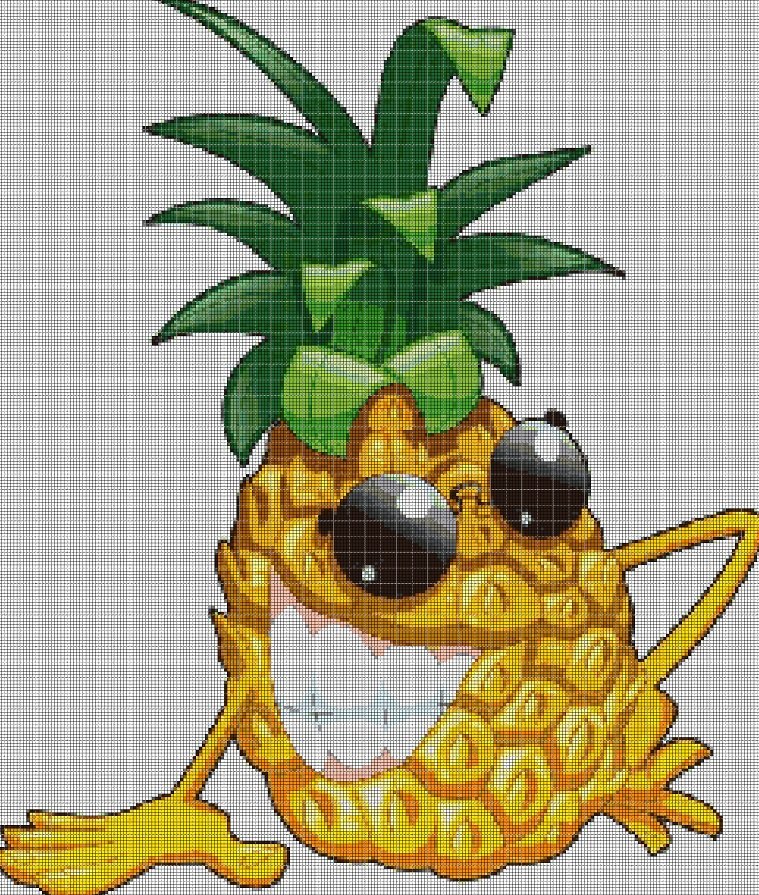 Ananas cross stitch pattern in pdf DMC