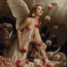 Angel with flowers cross stitch pattern in pdf DMC