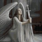 Angel with sword  cross stitch pattern in pdf DMC