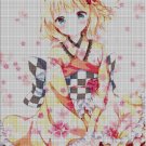 Anime blonde girl cross stitch pattern in pdf DMC