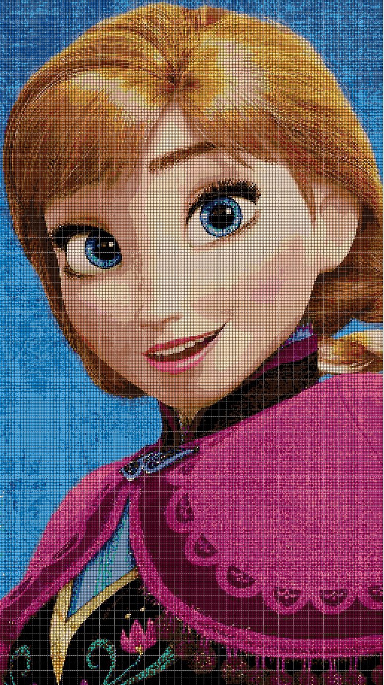 Anna Princess cross stitch pattern in pdf DMC