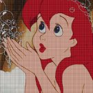 Ariel in bath cross stitch pattern in pdf DMC