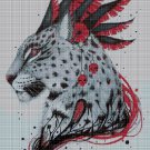 Art jaguar cross stitch pattern in pdf DMC