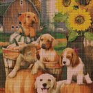 Autumn Puppies cross stitch pattern in pdf DMC