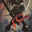 Aztec warrior cross stitch pattern in pdf DMC