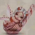 Baby fairy red  cross stitch pattern in pdf DMC