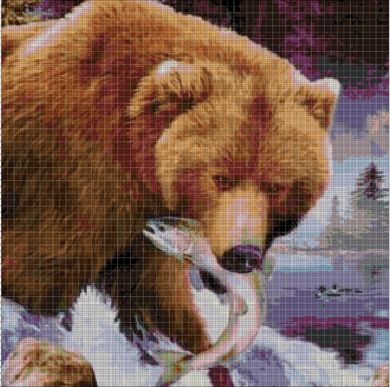 Bear cross stitch pattern in pdf DMC