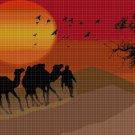 Bedouin camel caravan cross stitch pattern in pdf DMC
