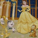Belle and the enchanted characters cross stitch pattern in pdf DMC