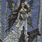 Black fairy with wolf cross stitch pattern in pdf DMC