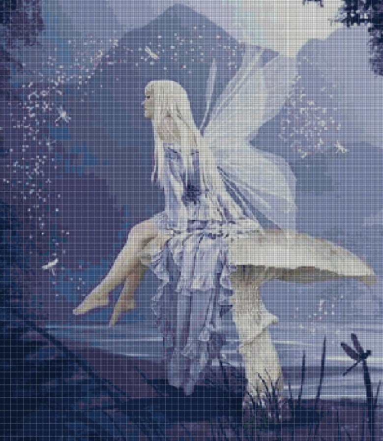 Blue fairy 2 cross stitch pattern in pdf DMC