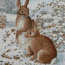 Bunnies in winter cross stitch pattern in pdf DMC