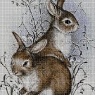 Bunnies in winter 2 cross stitch pattern in pdf DMC