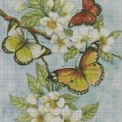Butterfly and blossom cross stitch pattern in pdf DMC