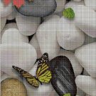 Butterfly and pebbles 2 cross stitch pattern in pdf DMC