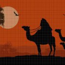 Camel caravan at sunset  cross stitch pattern in pdf DMC
