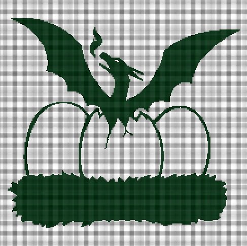Born to Dragon silhouette cross stitch pattern in pdf