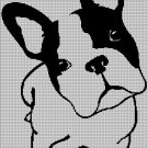 Boston terrier silhouette cross stitch pattern in pdf