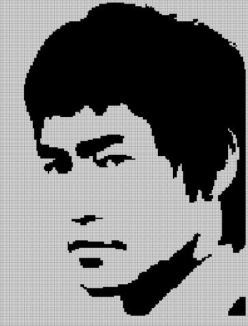 Bruce Lee silhouette cross stitch pattern in pdf