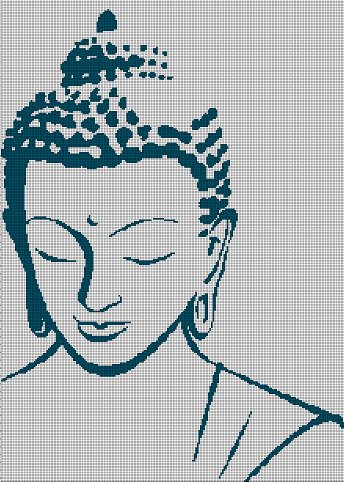 Buddha silhouette cross stitch pattern in pdf