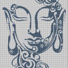 Buddhahead silhouette cross stitch pattern in pdf