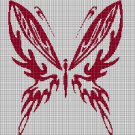Burgundy Butterfly silhouette cross stitch pattern in pdf