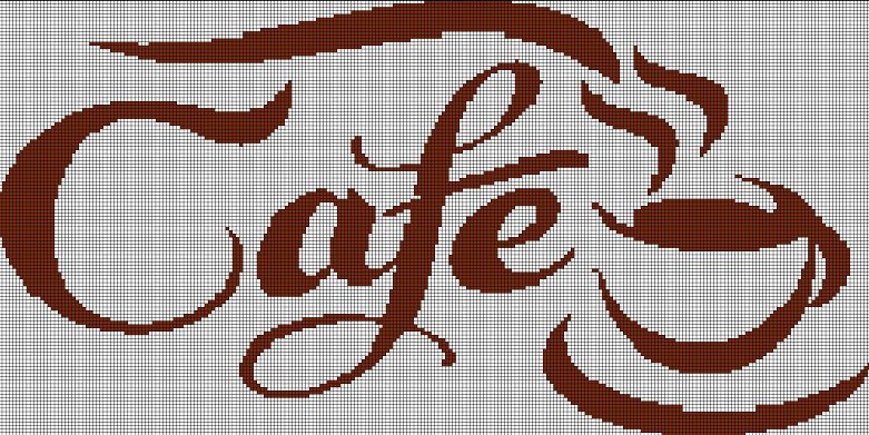 CafÃ© silhouette cross stitch pattern in pdf